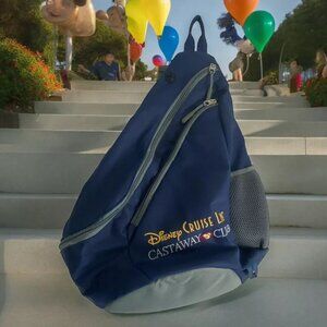 Disney Cruise Line Shoulder Sling Bag Castaway Club Backpack Travel Blue